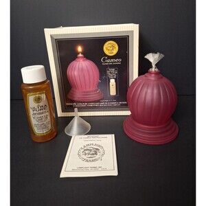 Vintage Lamplight Farms Cameo Glass Oil Candle Pink New In Box